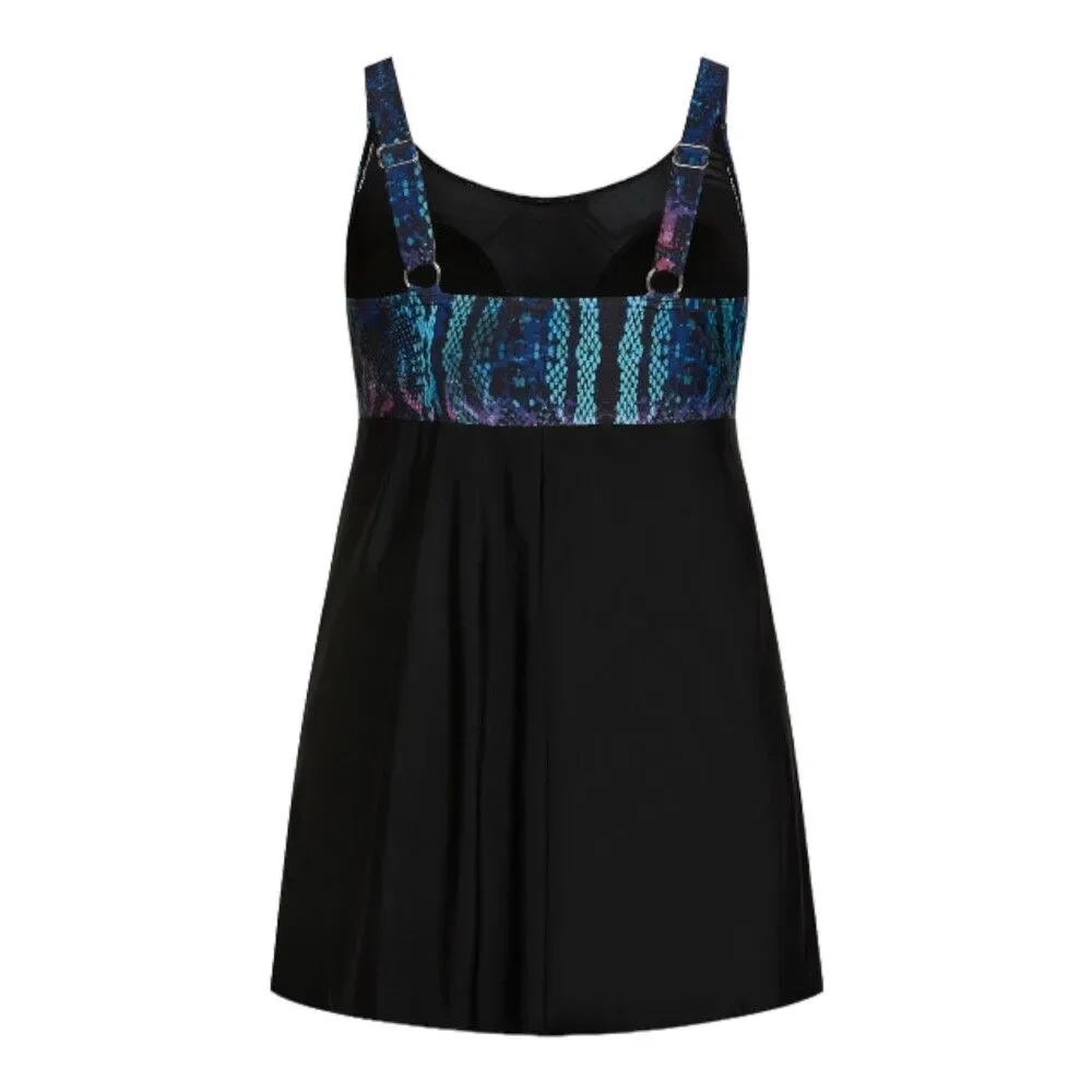 Avenue Metallic Python Swim Dress W Size 20 Plus - Picture 4 of 6